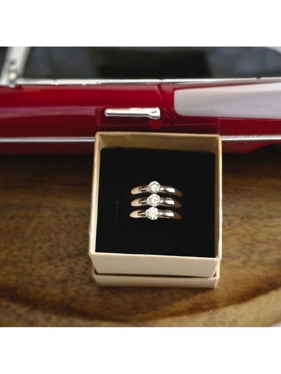 Speidel Jewelry - Speidel Stainless Steel CZ Triple Band Ring
